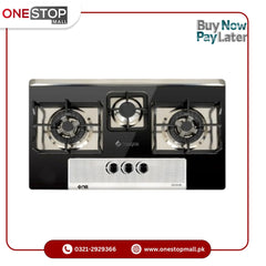 Nasgas Built In Hobs DG-222 BK (Steel Top) Heavy gauge double shade steel top 1 Year Brand Warranty