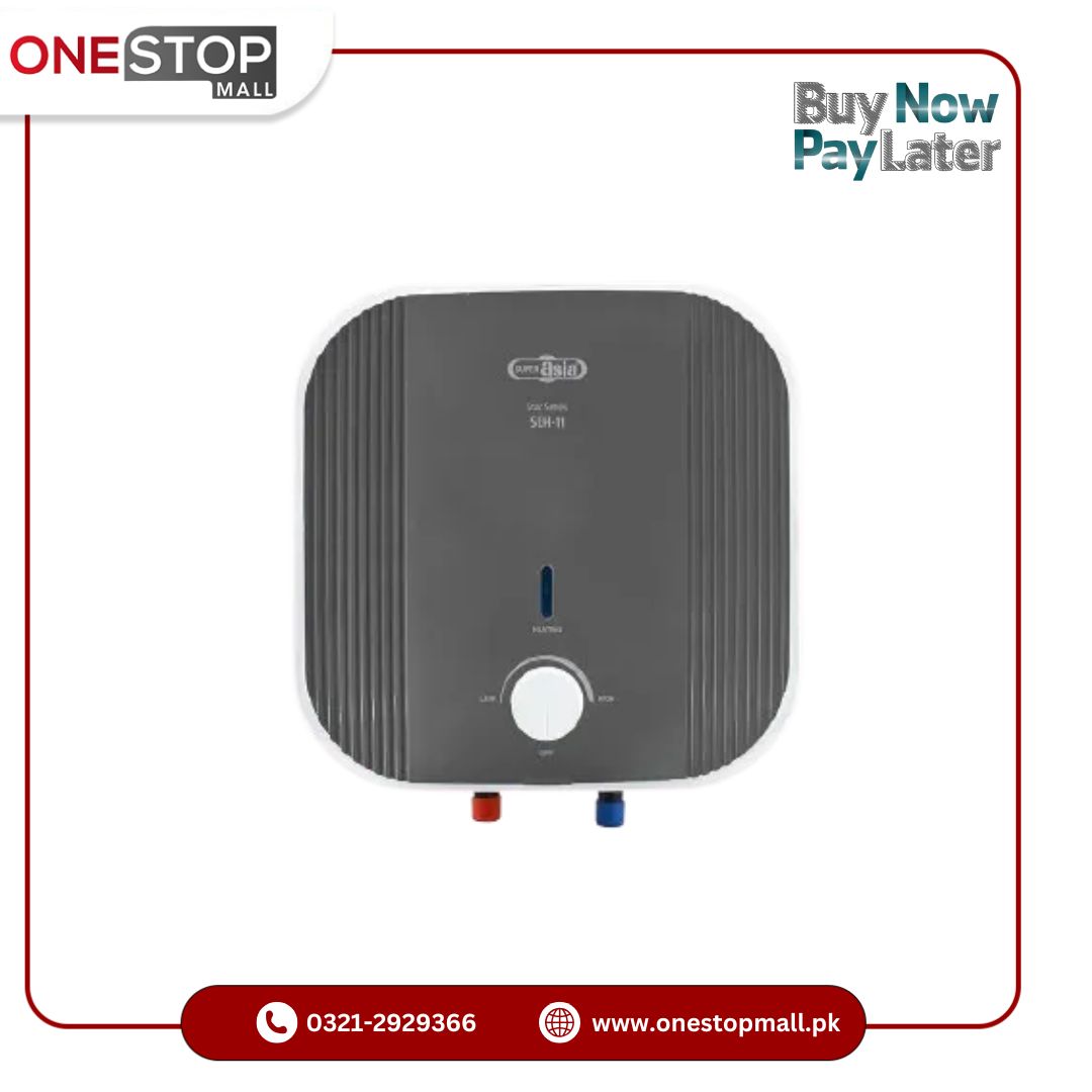 Super Asia Electric Water Heater 11 Litre SEH - 11 Enamel coated tank Dry heat protection Earthing protection New Model Brand Warranty - Onestopmall.pk