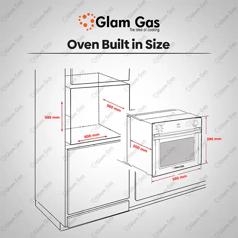 Glam Gas Built in Oven Black Forest Electric Conventional heat