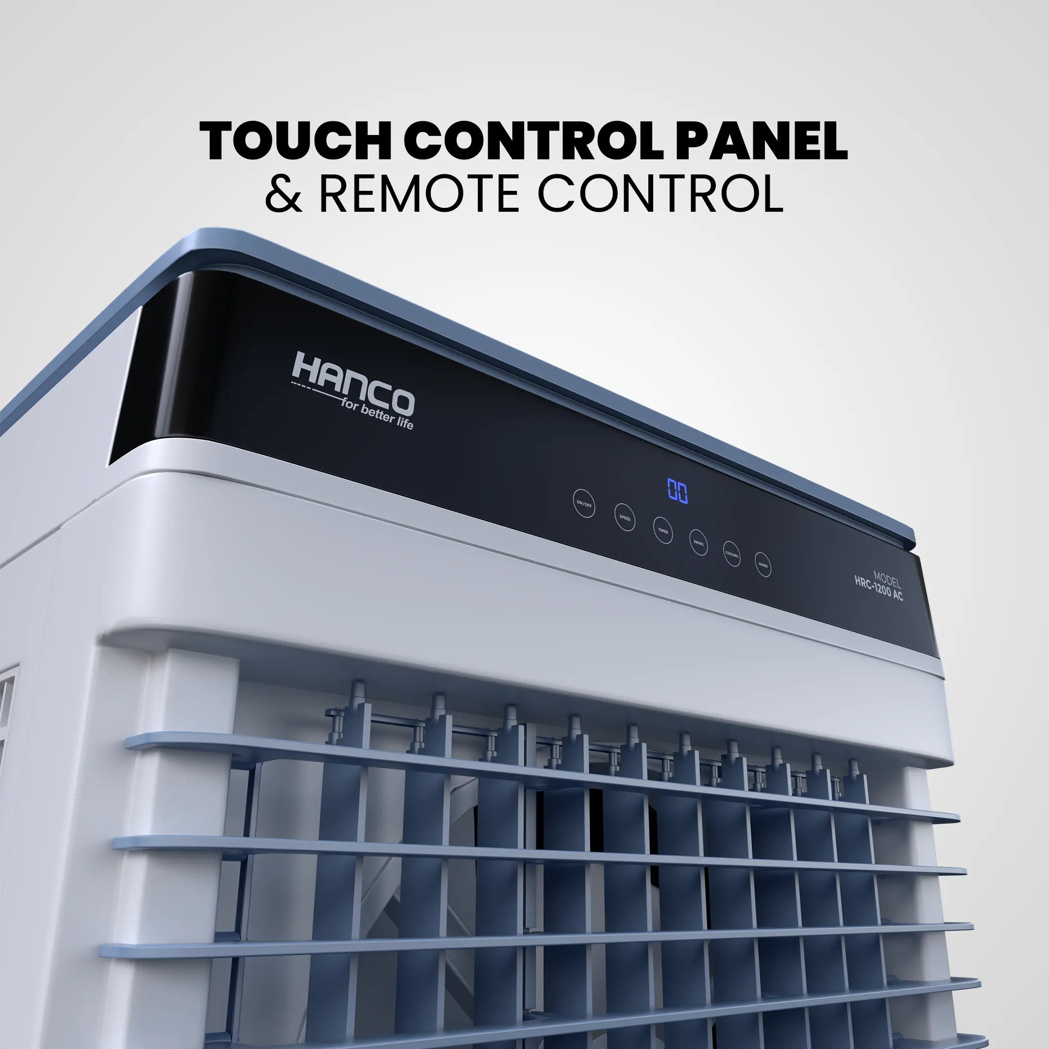 HANCO Room Air Cooler HRC -1200 AC- Latest 2025 Model Storm Throw Technology Touch Remote Control Brand Warranty - Onestopmall.pk