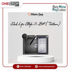 Glam Gas Sink Lifestyle 11 BK (Texture) Single Kitchen Bowl Stainless steel sink Brand Warranty