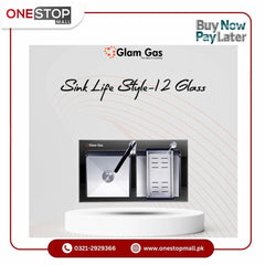 Glam Gas LIFE STYLE-12-GLASS kitchen Sink Double Bowl Hand Made Stainless Steel W/Glass Brand Warranty