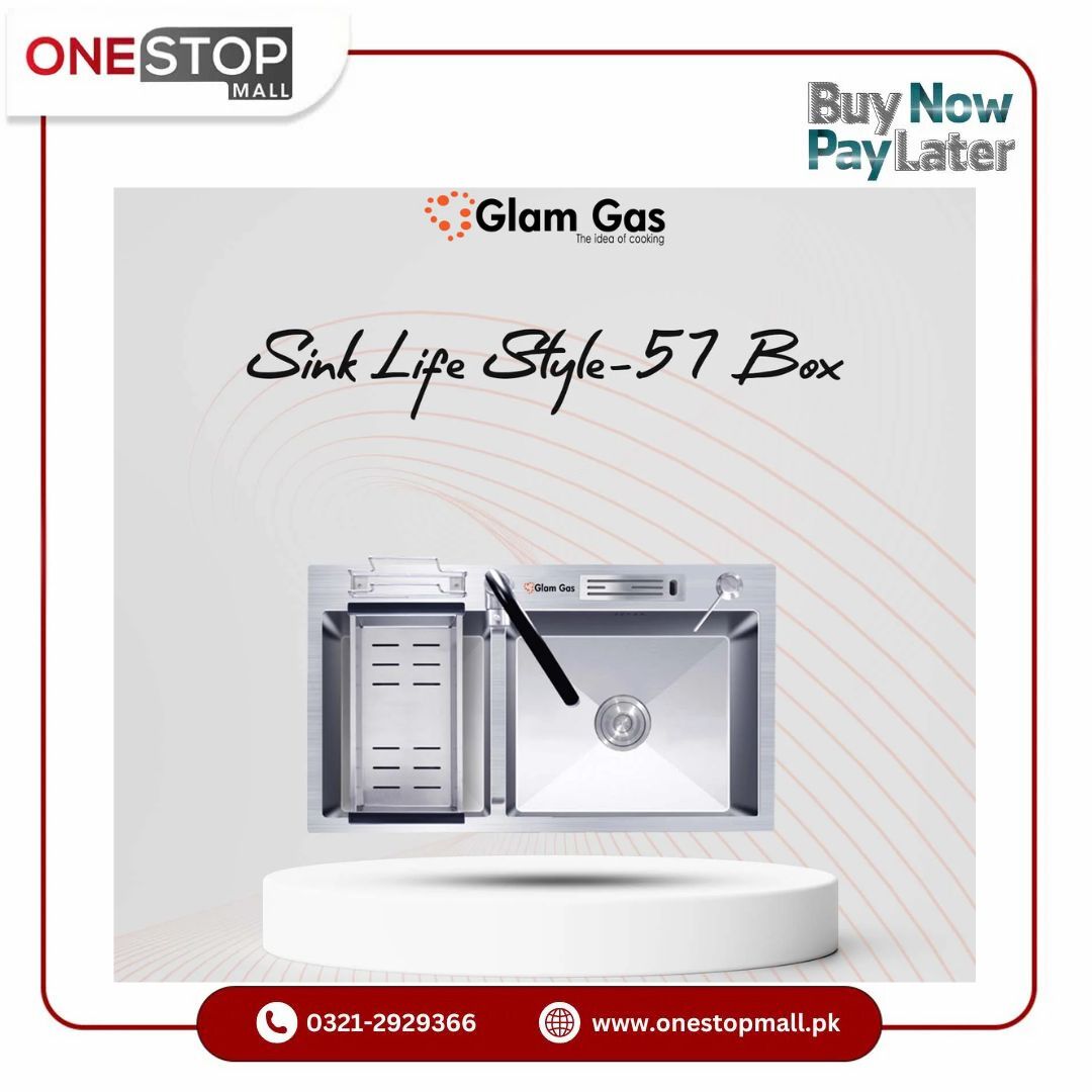 Glam Gas LIFE STYLE-57-BOX Kitchen Sink Waste Pipe Kit S.S Basket Plate Holder Brand Warranty