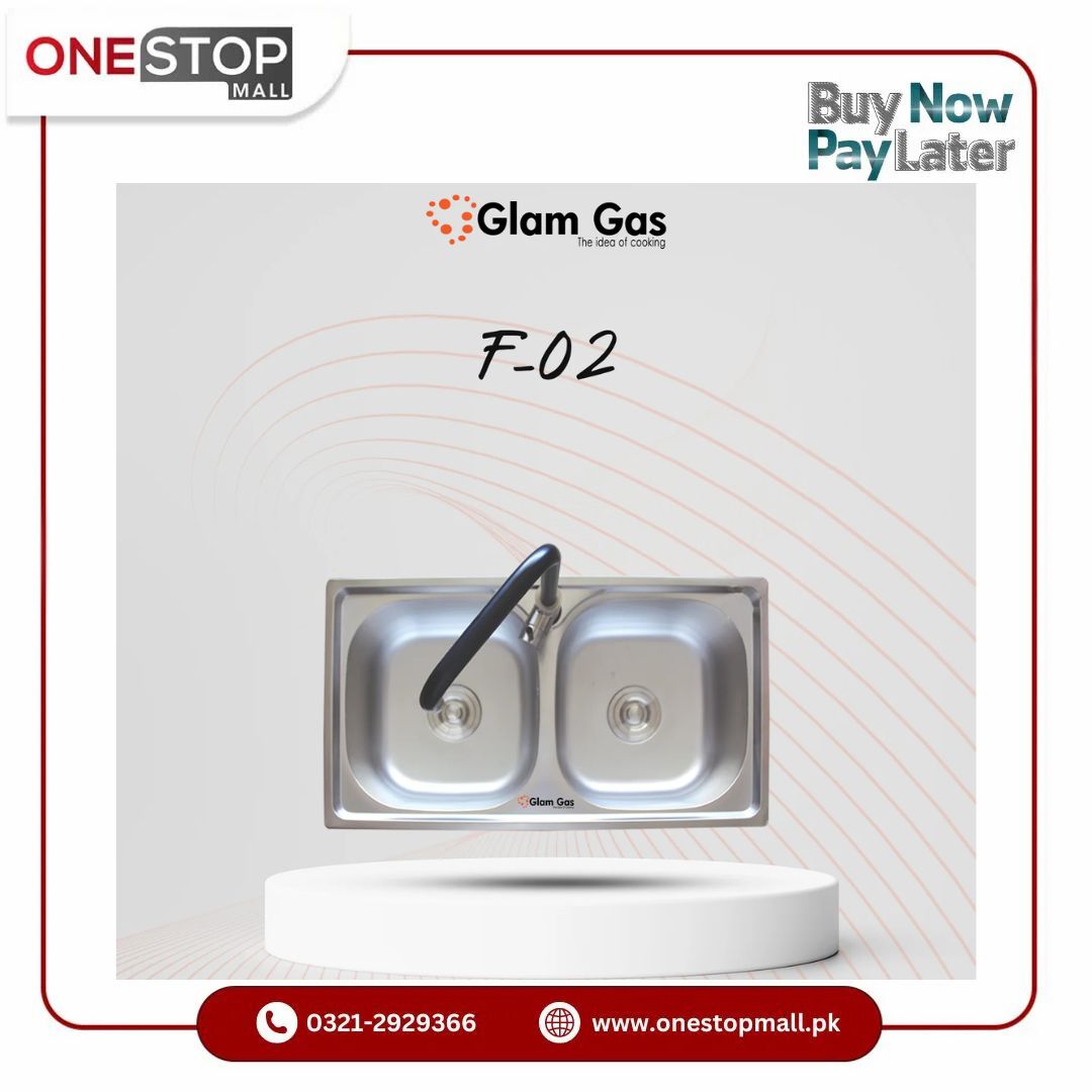 Glam Gas F-02 Kitchen Sink Stainless Steel Waste Pipe Kit Brand Warranty