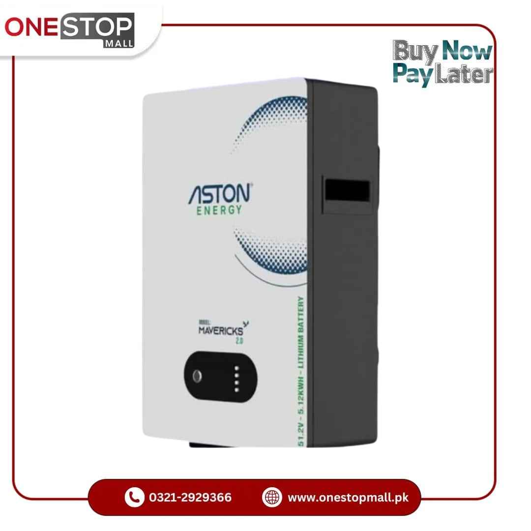 Aston Energy Mavericks 2.0 5.12 KWH (51.2V 100Ah) Wallmount Lithium Battery