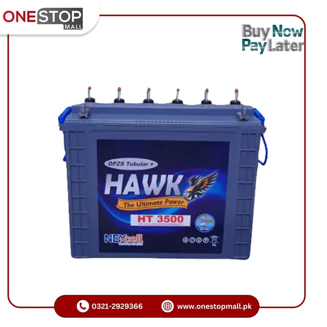 Hawk HT-3500 Tall Tubular Battery 300AH 09 Plates ( Only For Karachi )