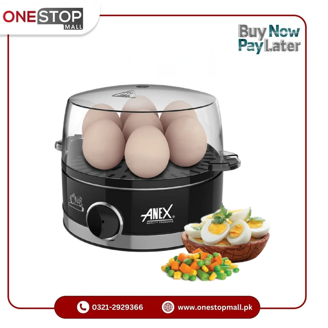 ANEX AG-775 Deluxe Egg Boiler Capacity 7 Eggs Easy Cleaning Removable Egg Holder Brand Warranty