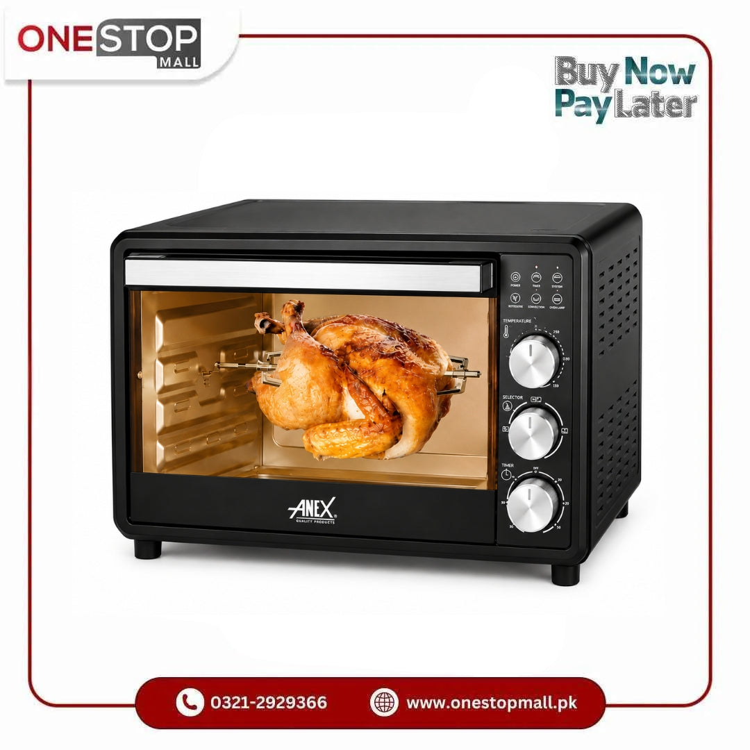 ANEX AG-3075 Deluxe Oven Toaster | Bake, Roast, Grill & Toast | 2 Years Warranty
