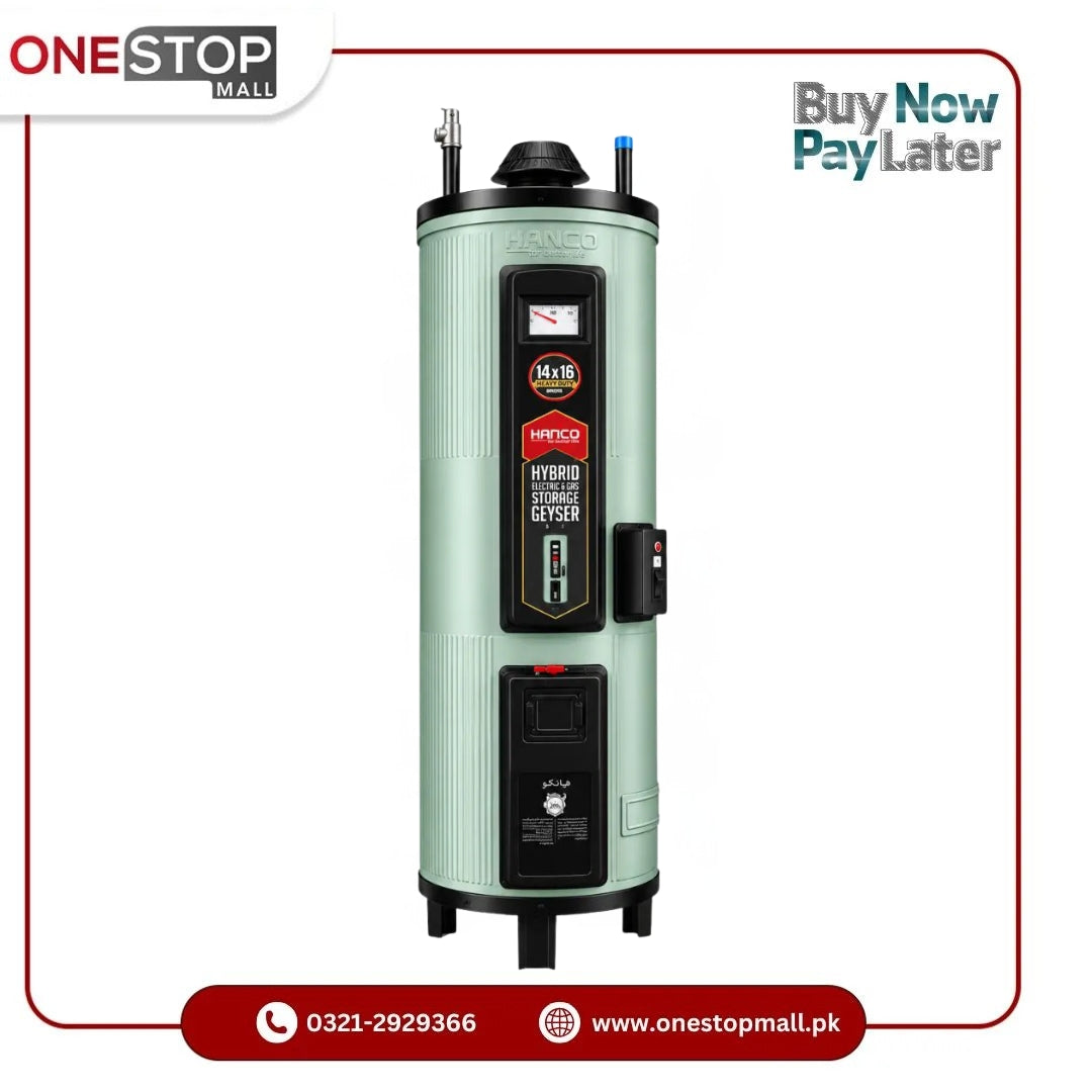 Hanco Storage Geyser 30-GL Deluxe Hybrid Electric+ Gas 14 X 16 Brand Warranty