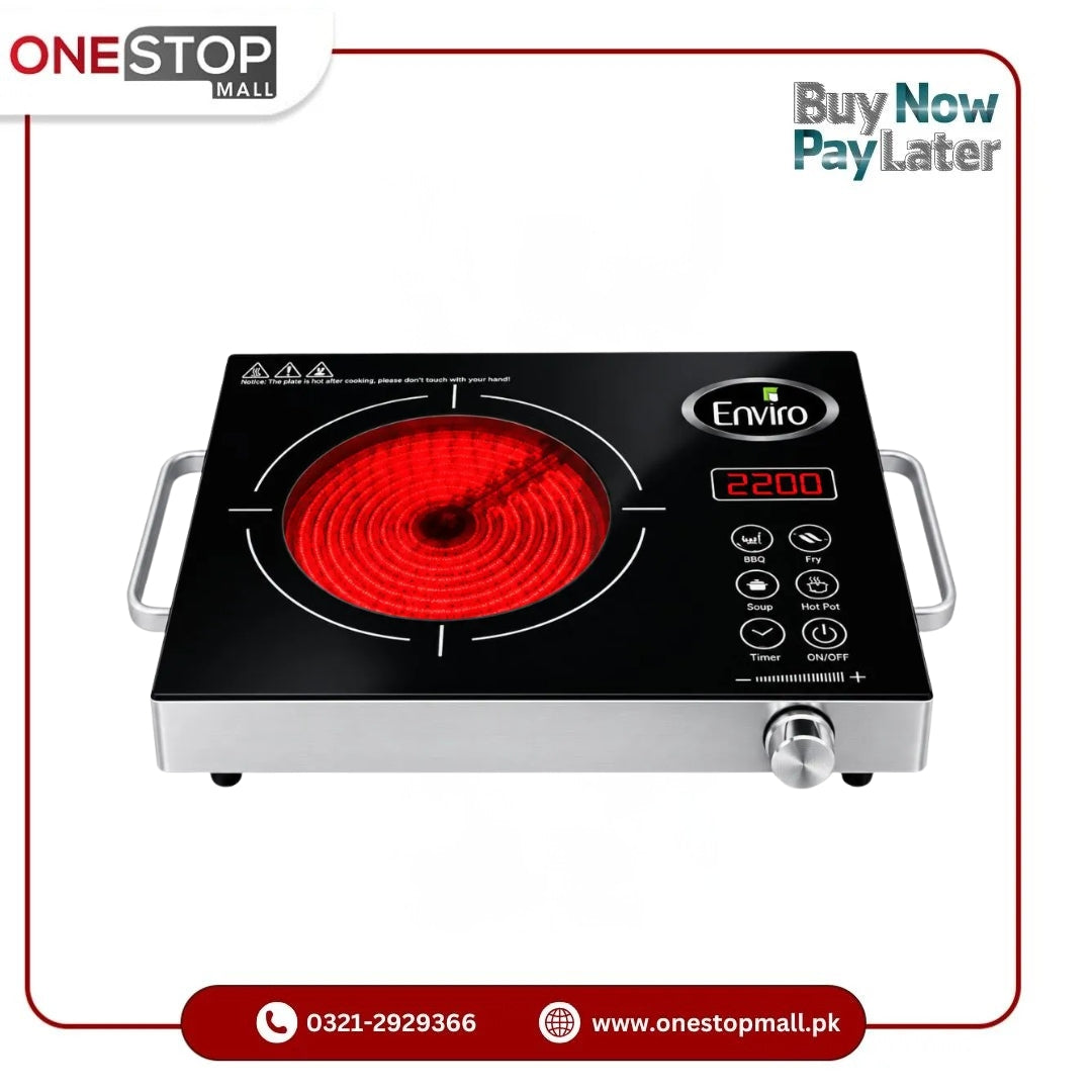 Enviro Infrared Cooker Electric Stove 2000W Digital Display With Easy Controls
