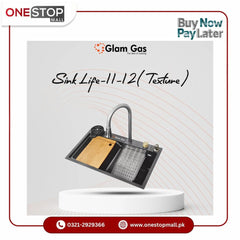 Glam Gas Life Style 11-12 (Texture) Water Fall Waste Pipe Kit S.S Basket 1 Year Brand Warranty