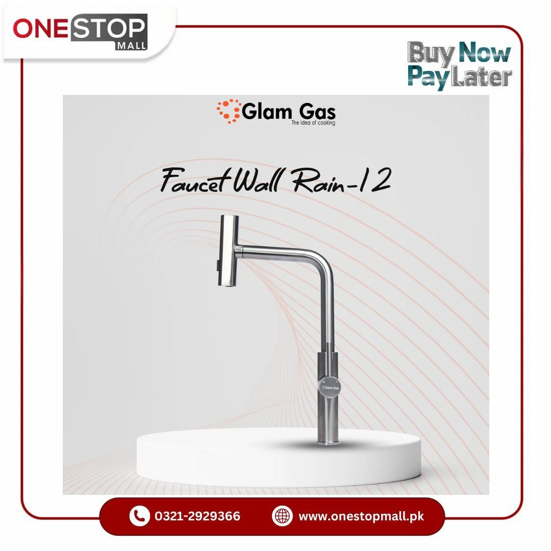Glam Gas Faucet (Faucet Wall Rain-12) Imported Aerater Stainless Steel Flexible Hose Brand Warranty