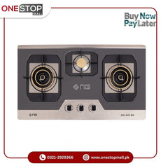 Nasgas Built In Hob DG-345 BK Double Shade Non Magnet Steel Top Auto Ignition