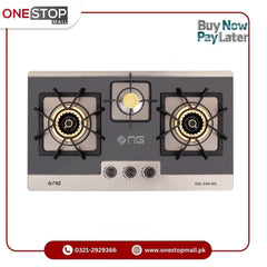 Nasgas Built In Hob DG-346 BK Double shade non magnet steel top Auto Ignition