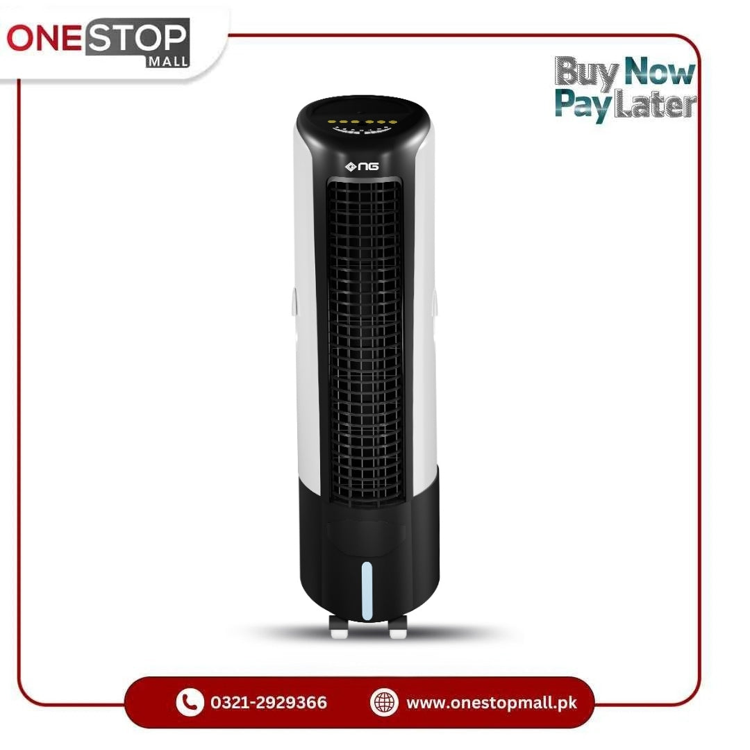 Nasgas Room Air Cooler Tower Model NAC-2300 Unique & Stylish Design Cooling With ice Box Room Temperature Display Dust Proof Special Design Mesh Brand Warranty
