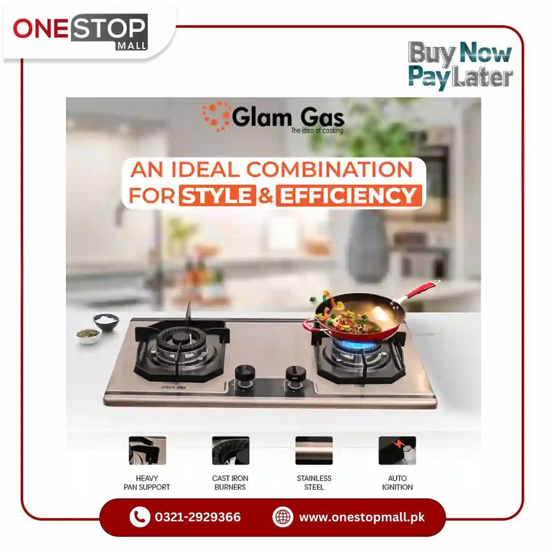 Glam Gas (Food book F2) Steel Pan Supports Easy Clean (Natural Gas LPG) Brand Warranty