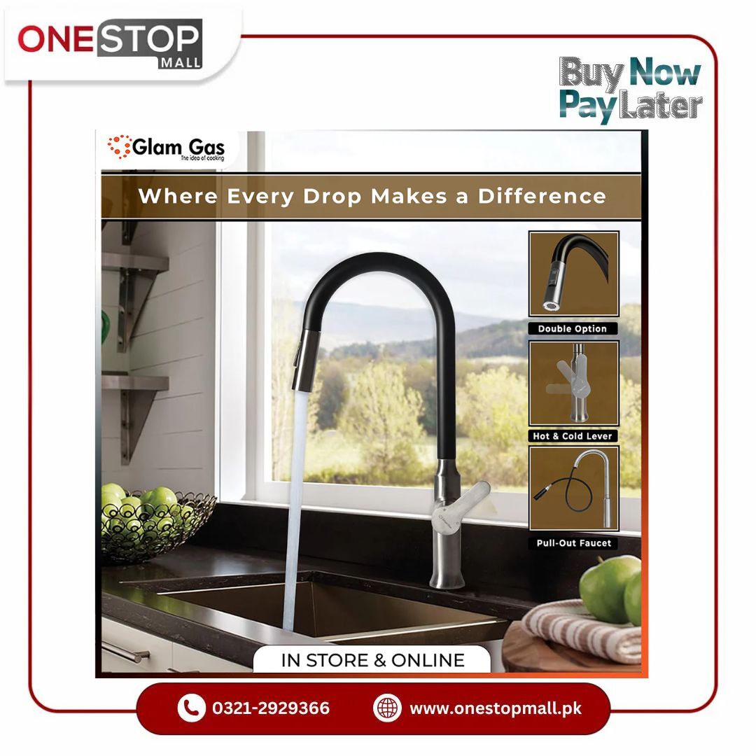 Glam Gas Faucet (Faucet Aqwa-11) Imported Aerater Stainless Steel Flexible Hose Brand Warranty