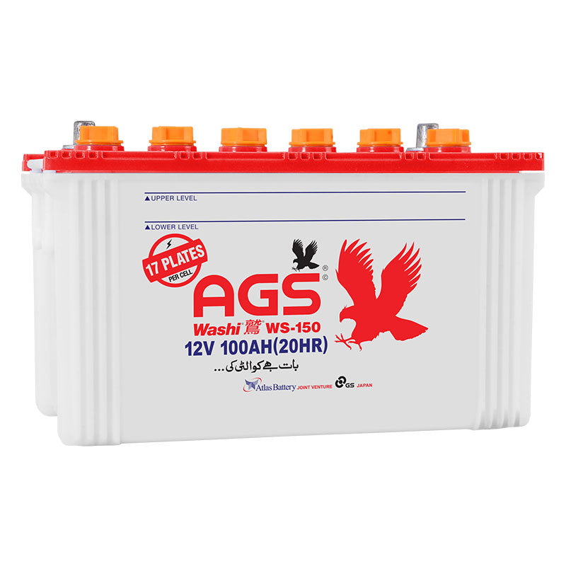 AGS Battery Washi WS 150 100 ah 17 Plate 6 Months Brand Warranty