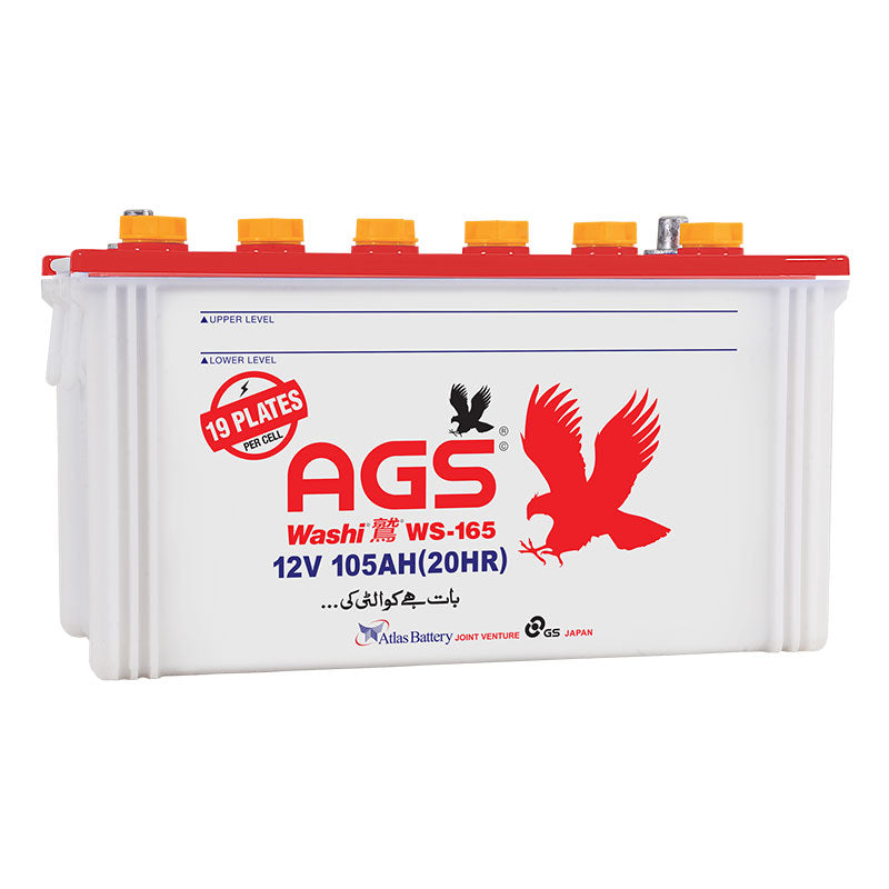AGS Battery Washi WS 165 105 ah 19 Plate 6 Months Brand Warranty
