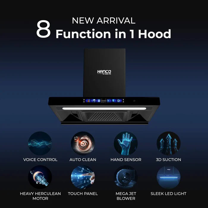 HANCO Kitchen Hood Model 333 (T-Shape) Voice Control (Hello Hanco) 1 Year Brand Warranty