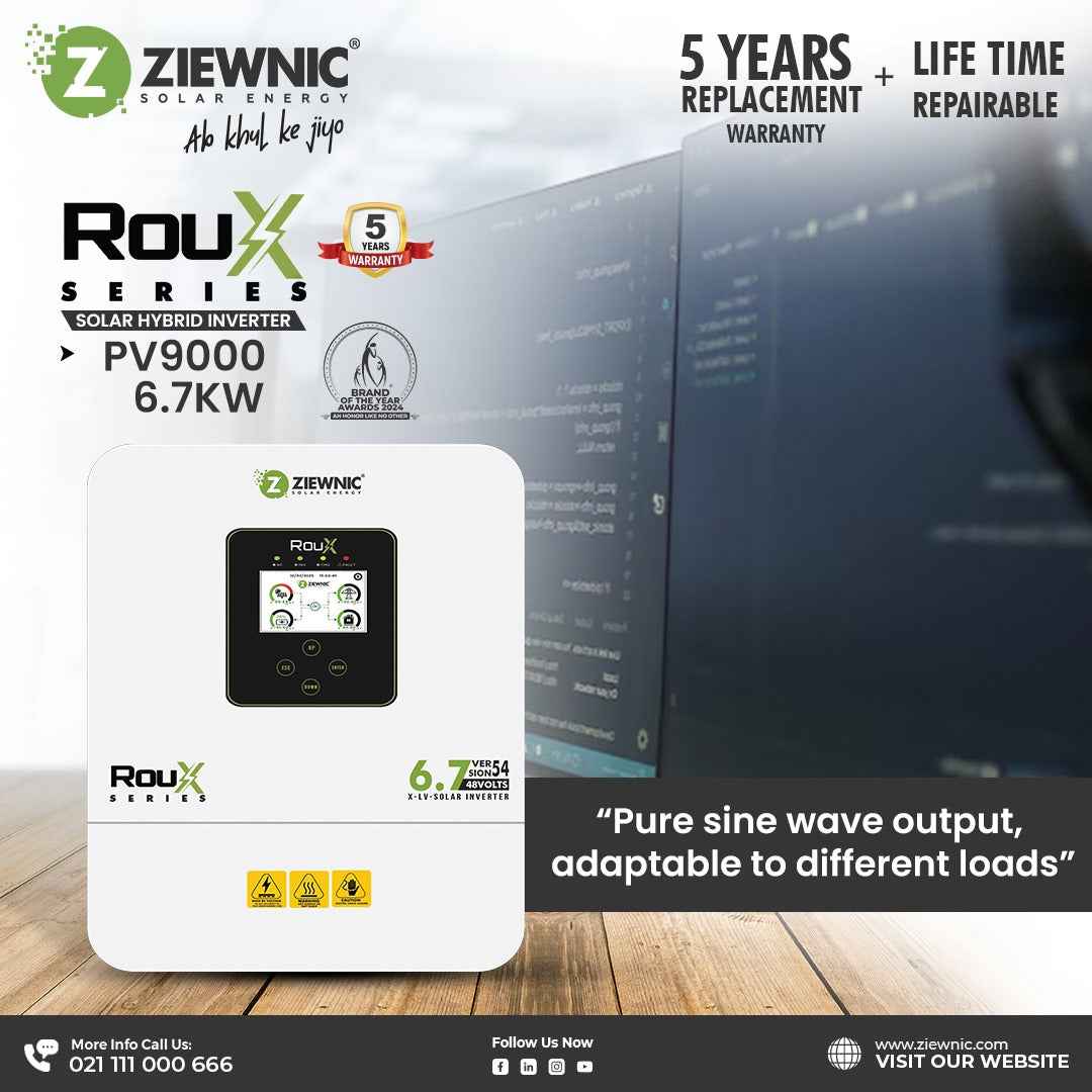 Ziewnic ROUX 4.7KW Solar Inverter IP54 Aluminium Casing And Repairable Warranty