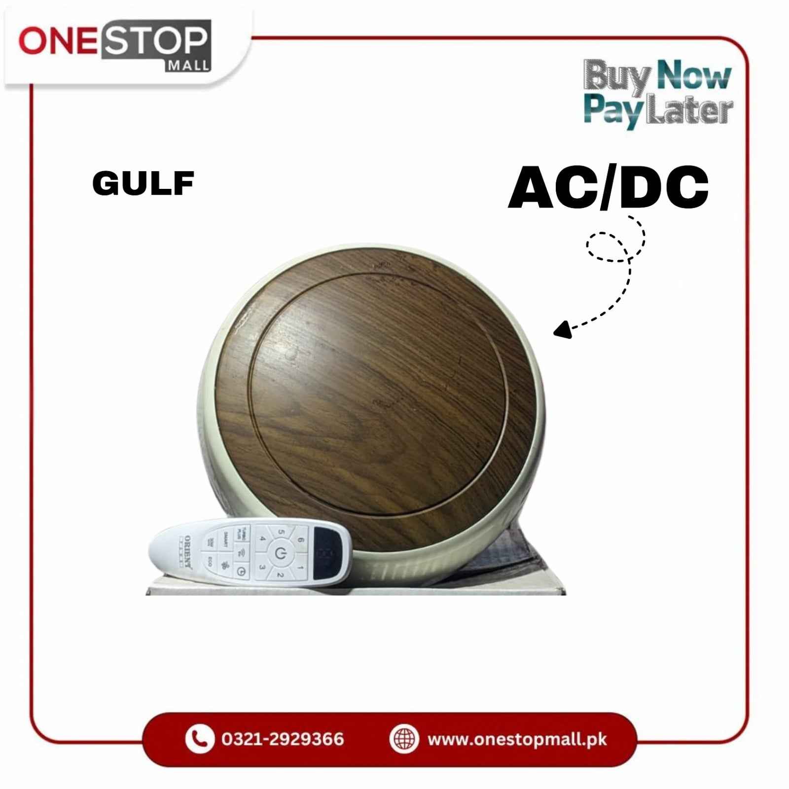 Orient Ceiling Fan AC DC Gulf MODEL 56'' with (30WATTS OPTIONS) Brand Warranty