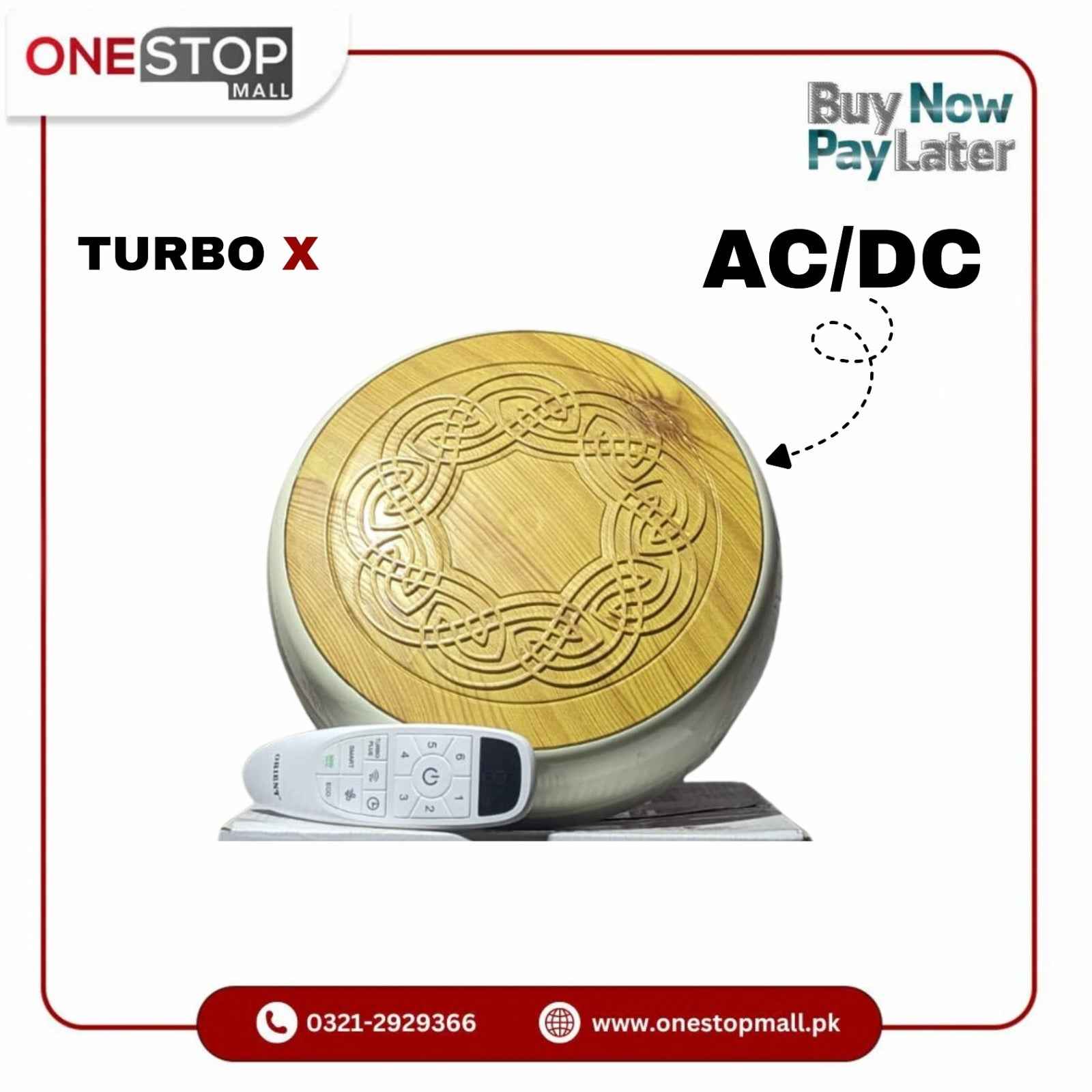 Orient Ceiling Fan AC DC TURBO X MODEL 56'' with (30WATTS OPTIONS) Brand Warranty