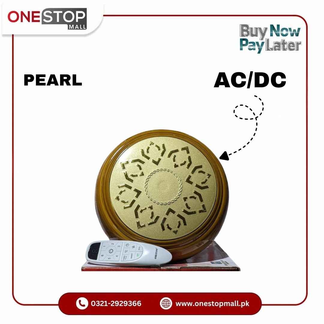 Orient Ceiling Fan AC DC Pearl MODEL 56'' With (30WATTS OPTIONS) Brand Warranty