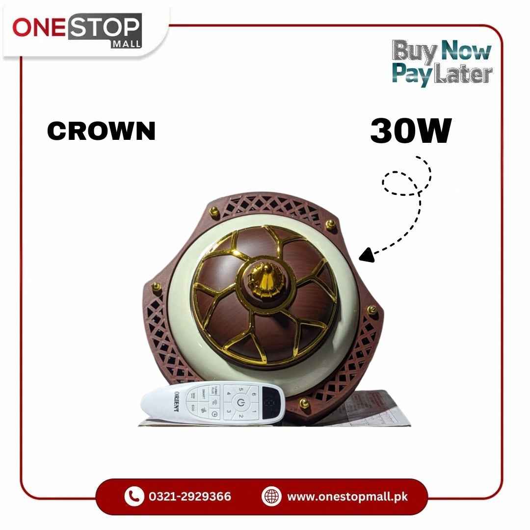 Orient Ceiling Fan Crown 30W Inverter 56'' Energy Efficient Brand Warranty