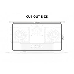 Nasgas Built In Hobs DG-222 BK (Steel Top) Heavy Gauge Double Shade Steel Top 1 Year Brand Warranty