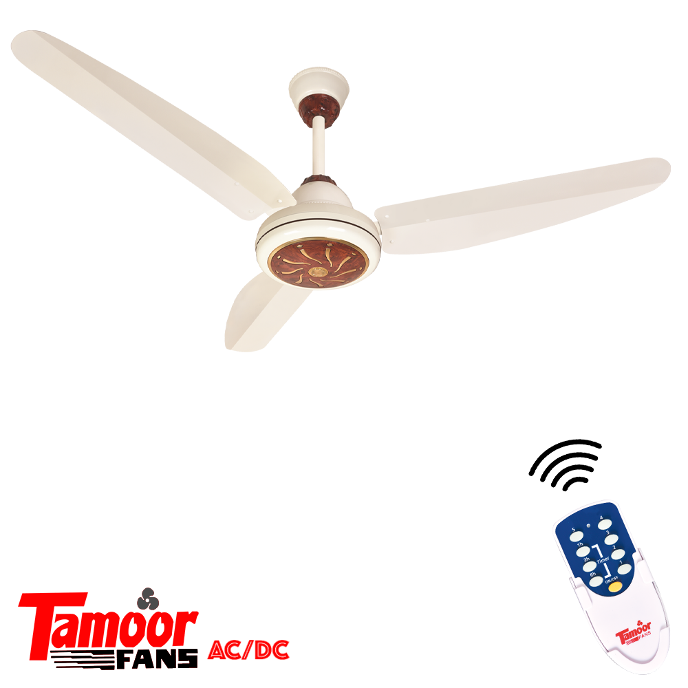Tamoor Ceiling Fan Super Pearl Model Dark wood | AC/DC Inverter Fan Noiseless Motor. 99% Copper Winding Brand Warranty