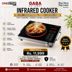 Gaba National Infrared Cooker GN-145 – 2000W Digital Touch Control Panel Brand Warranty
