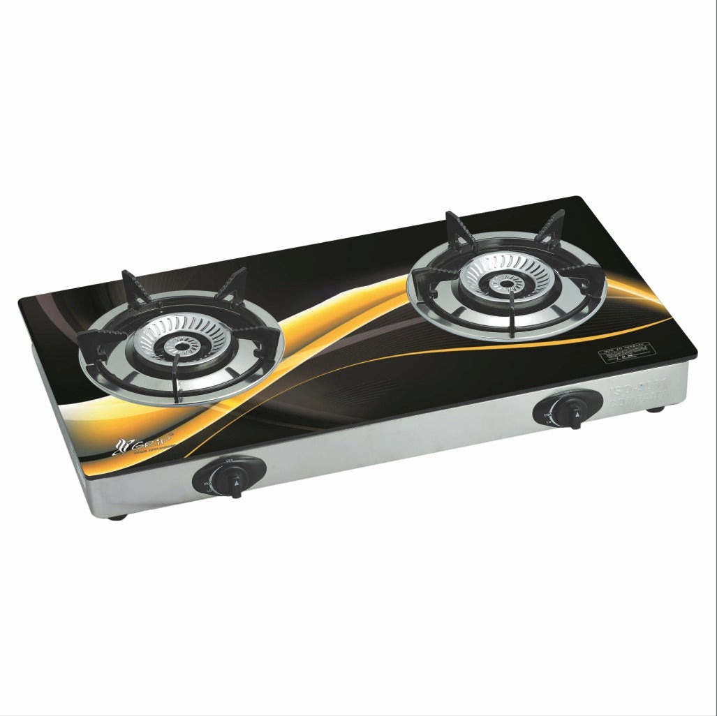 Grip (GR 444) 2 Burner Stove - Auto Ignition Stove - Table Top Stove - Whirlwind Flame Available in NG