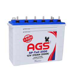 AGS Tubular Battery SP Tall 2500  11Plates (12V 210AH, 20HR) 6 Months Brand Warranty