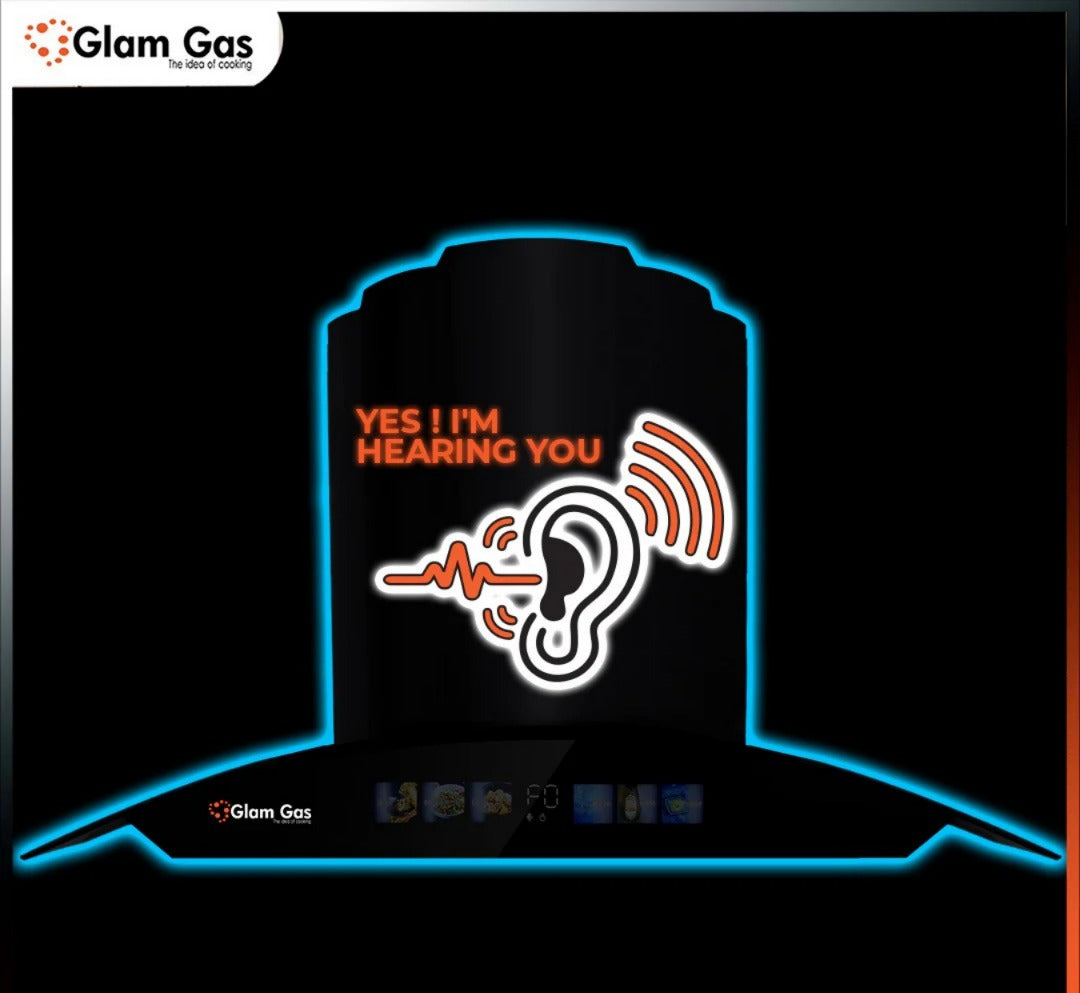 Glam Gas Kitchen Hood (Model-Wave) Size - 90cm 35 inche 3 Speed Motor Touch Panel Brand Warranty