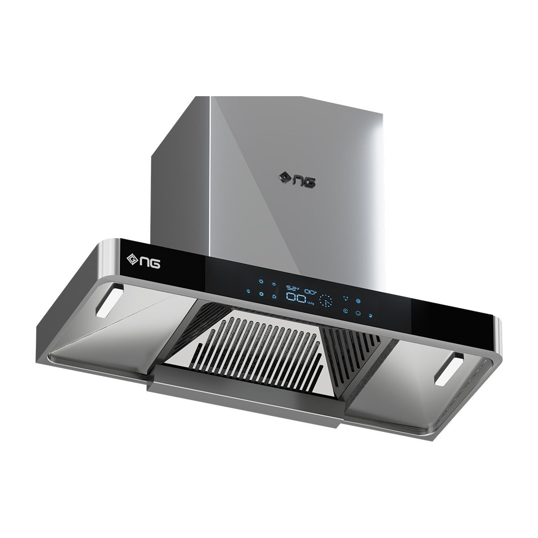 Nasgas Kitchen Hood 35.5 INCH KHD-320 Hand Sensor and Auto Cleaner Front Tempered Glass Chimney  1 Year Brand Warranty