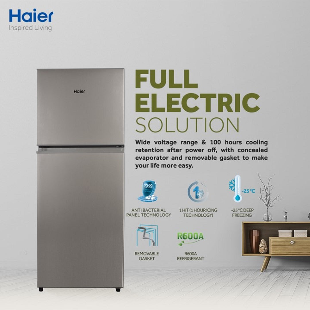 Haier Refrigerator HRF-186 EBS EBD E-Star Series Deepest Freeze Direct Cool 1 Hour Icing Technology Metal Door