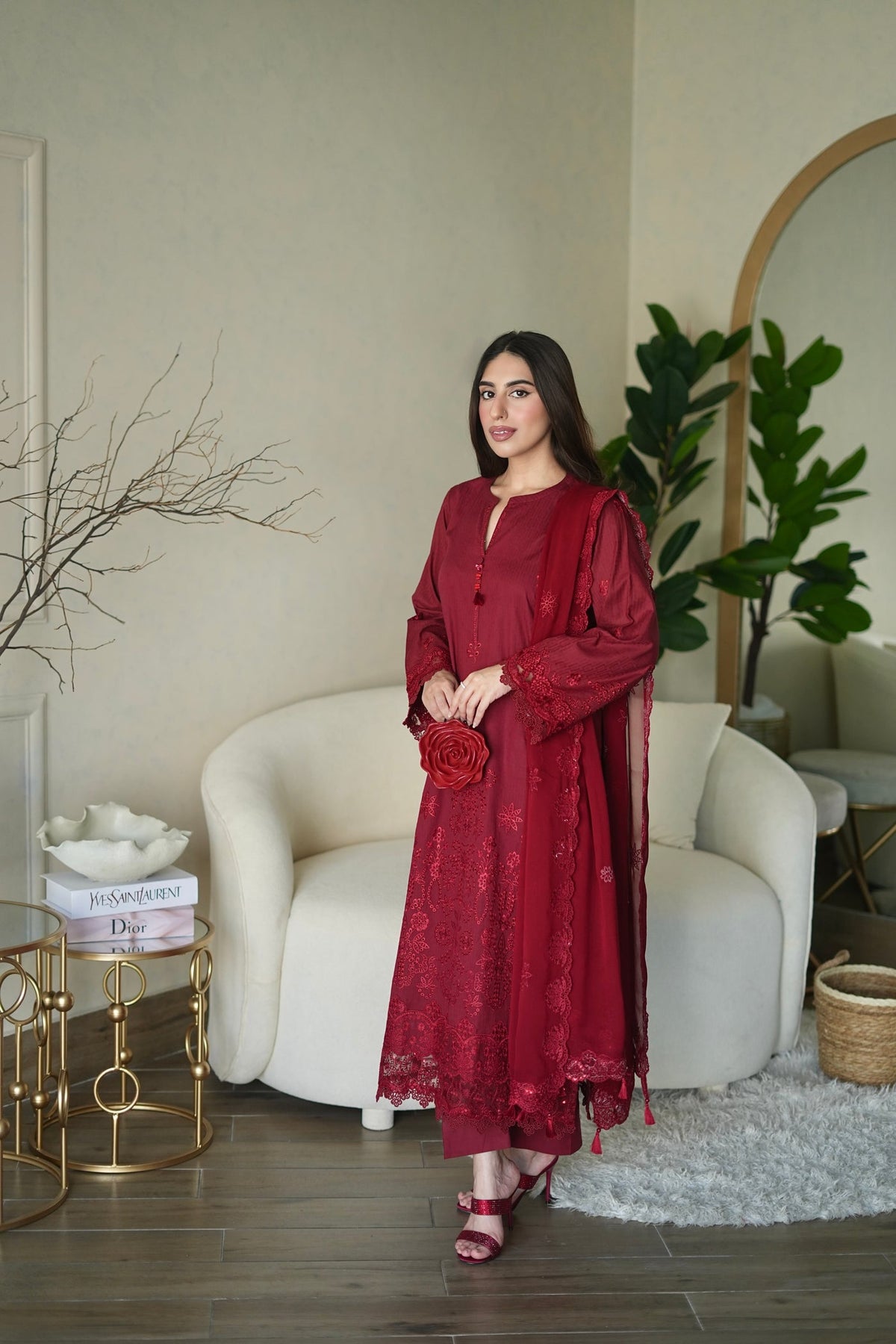 03 Piece Unstitched Embroidered Festive Eid Collection - Design 17