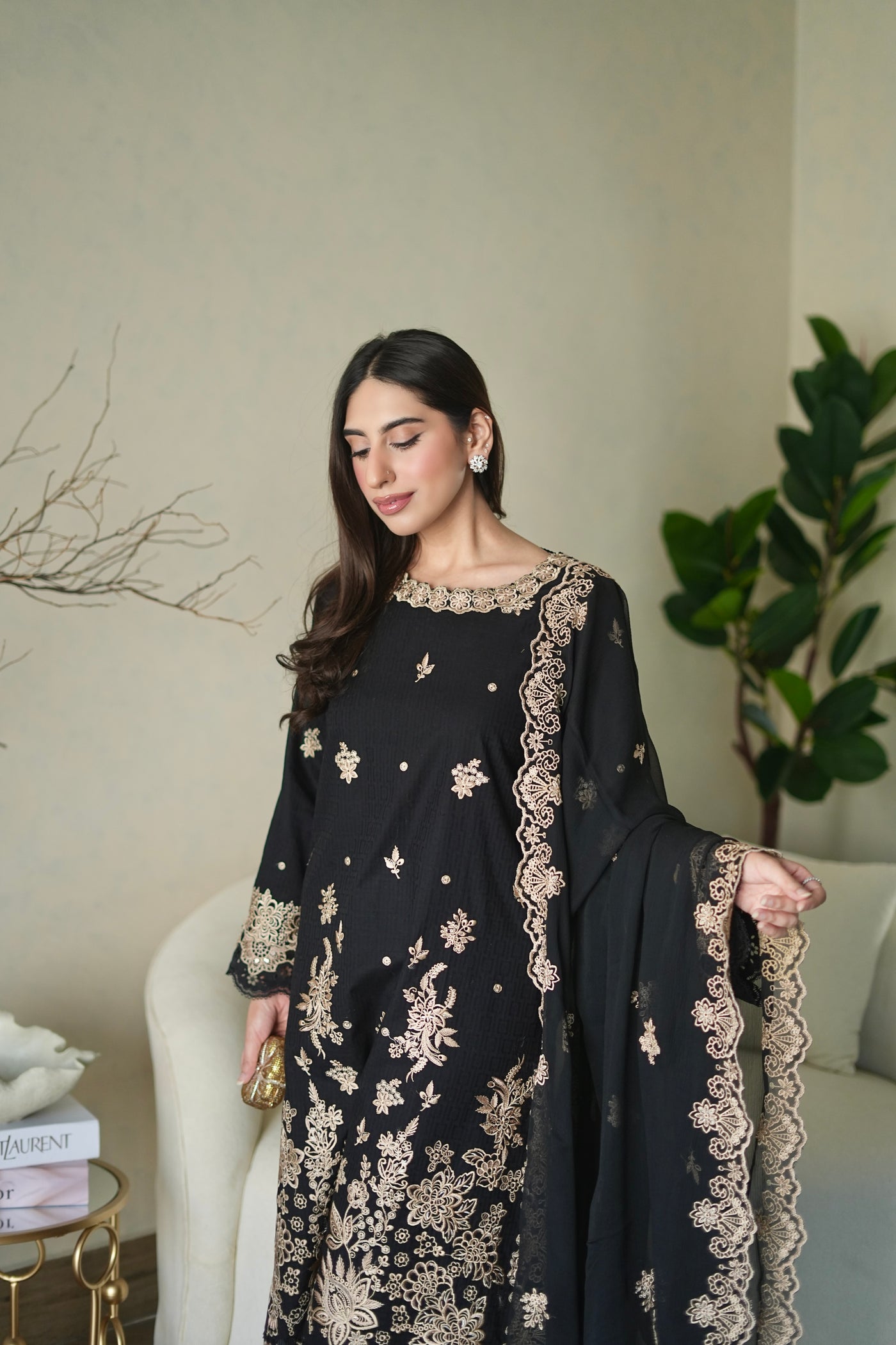 03 Piece Unstitched Embroidered Festive Eid Collection - Design 15