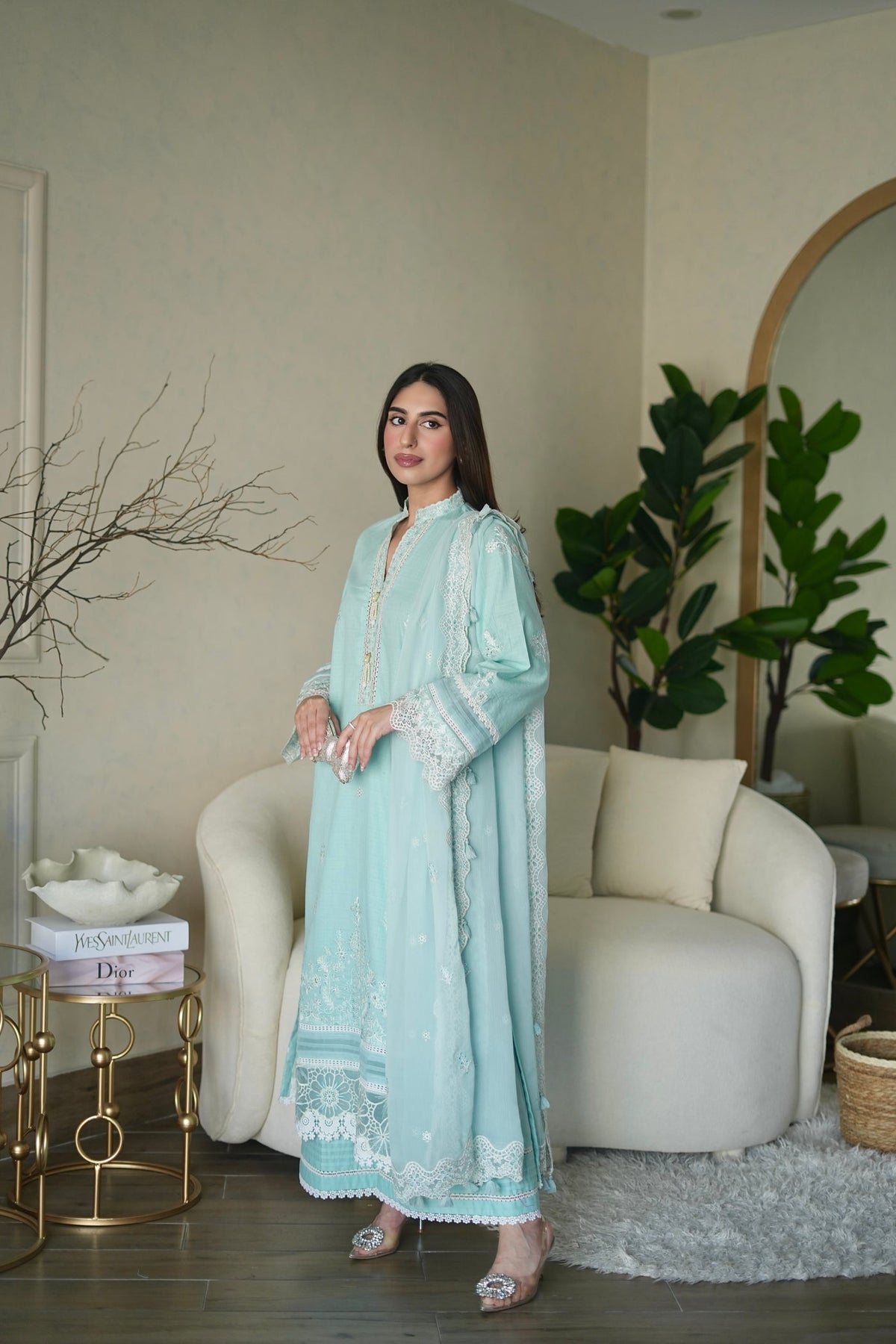 03 Piece Unstitched Embroidered Festive Eid Collection - Design 19