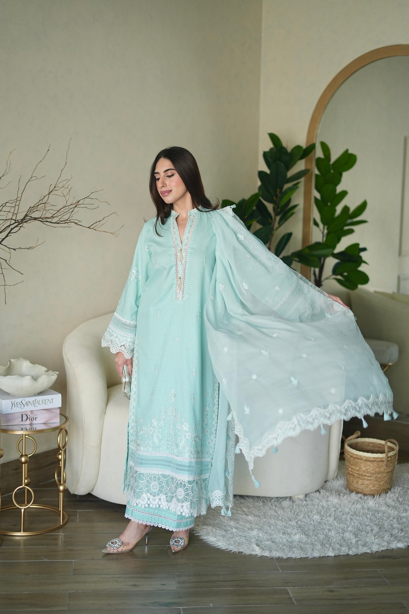 03 Piece Unstitched Embroidered Festive Eid Collection - Design 19