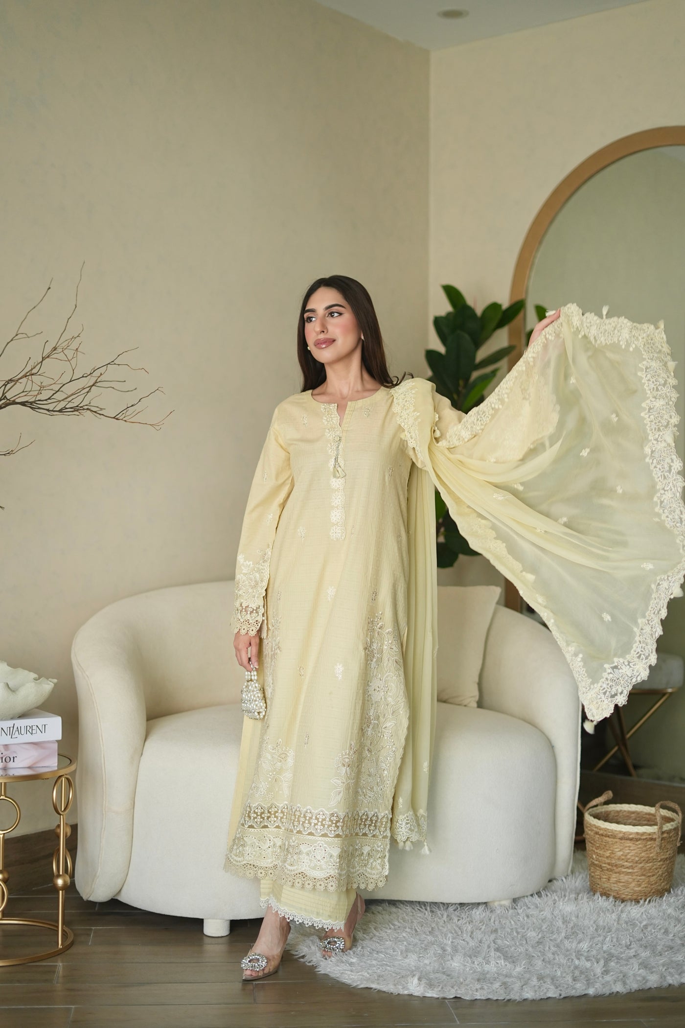 03 Piece Unstitched Embroidered Festive Eid Collection - Design 18