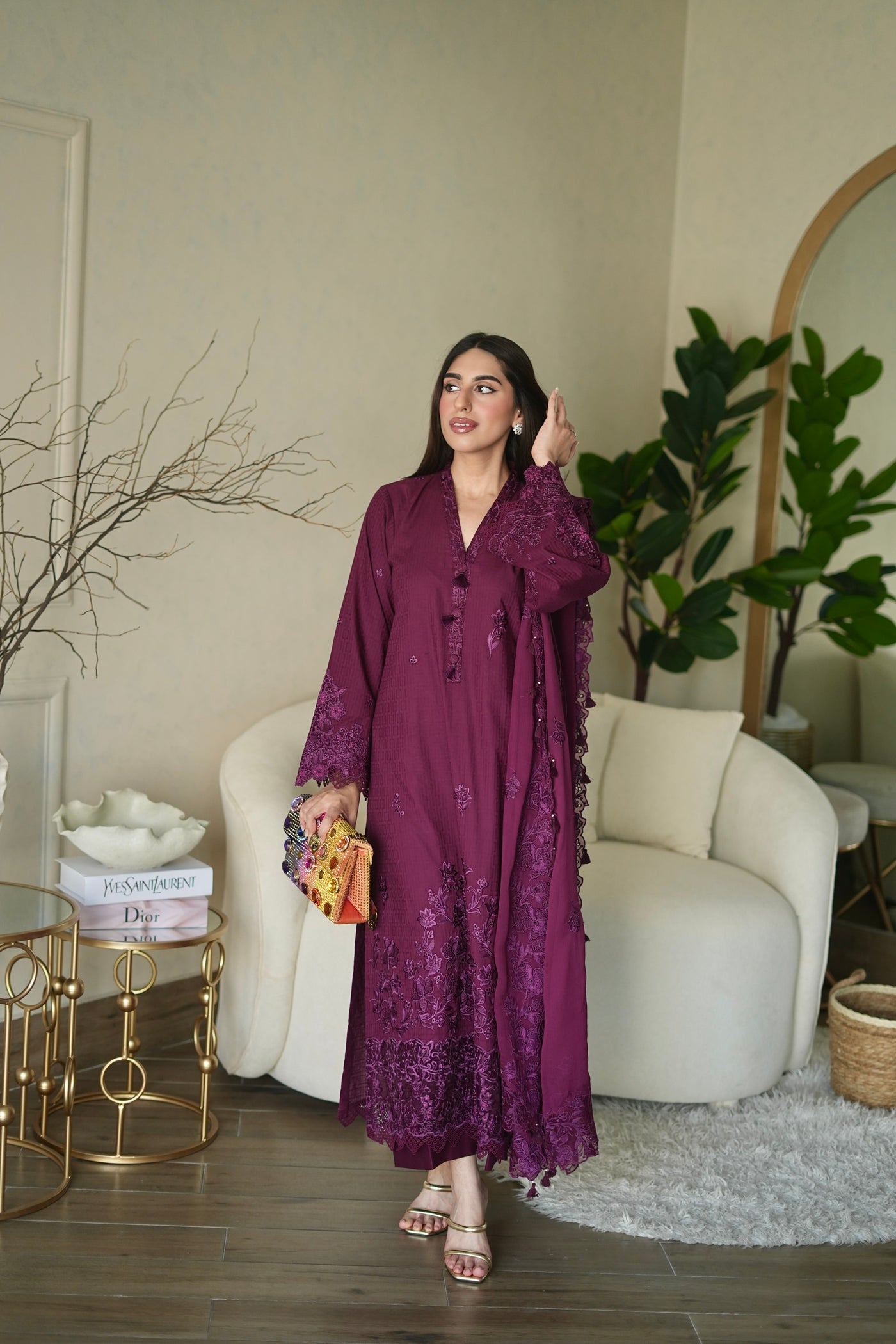 03 Piece Unstitched Embroidered Festive Eid Collection - Design 16