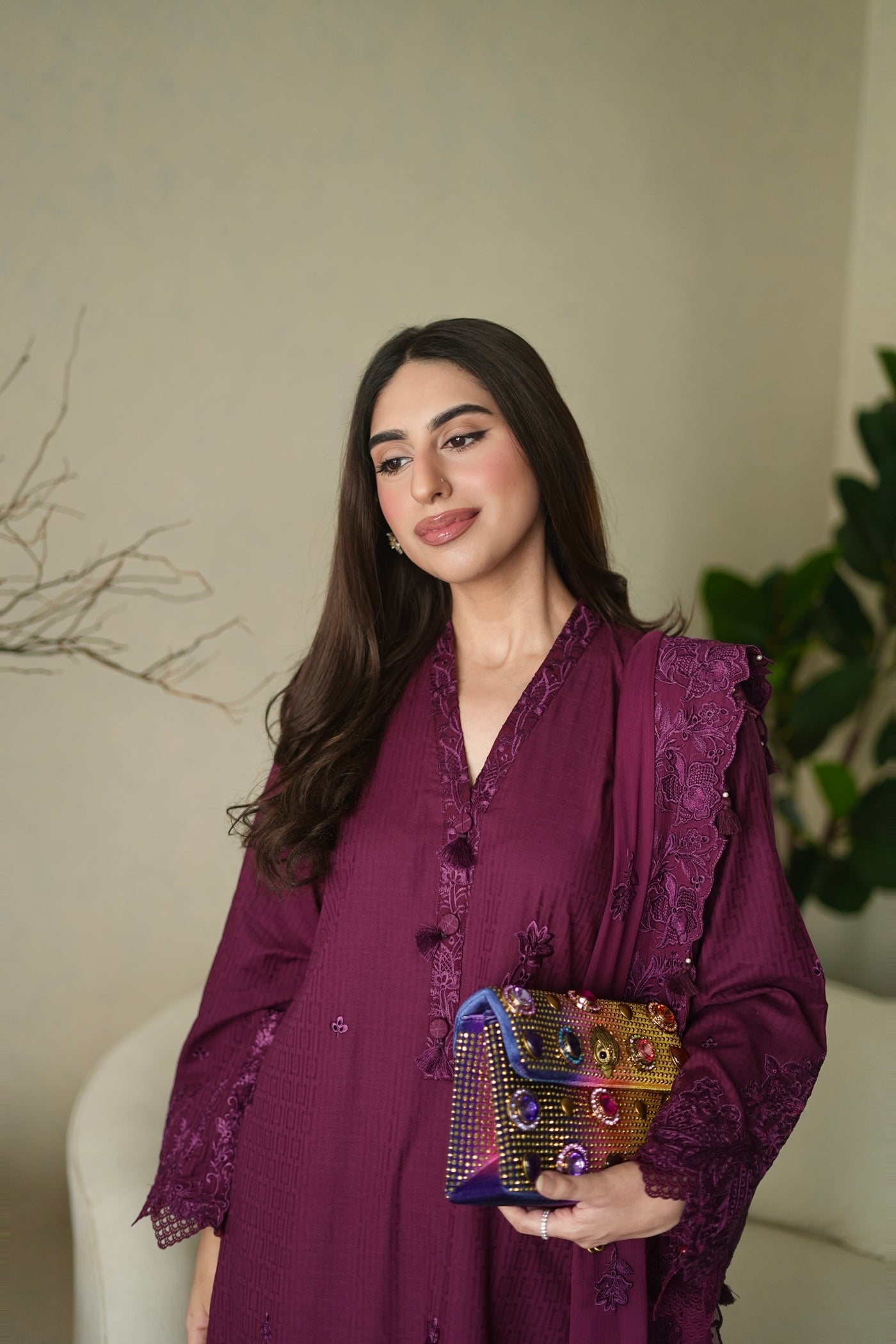 03 Piece Unstitched Embroidered Festive Eid Collection - Design 16