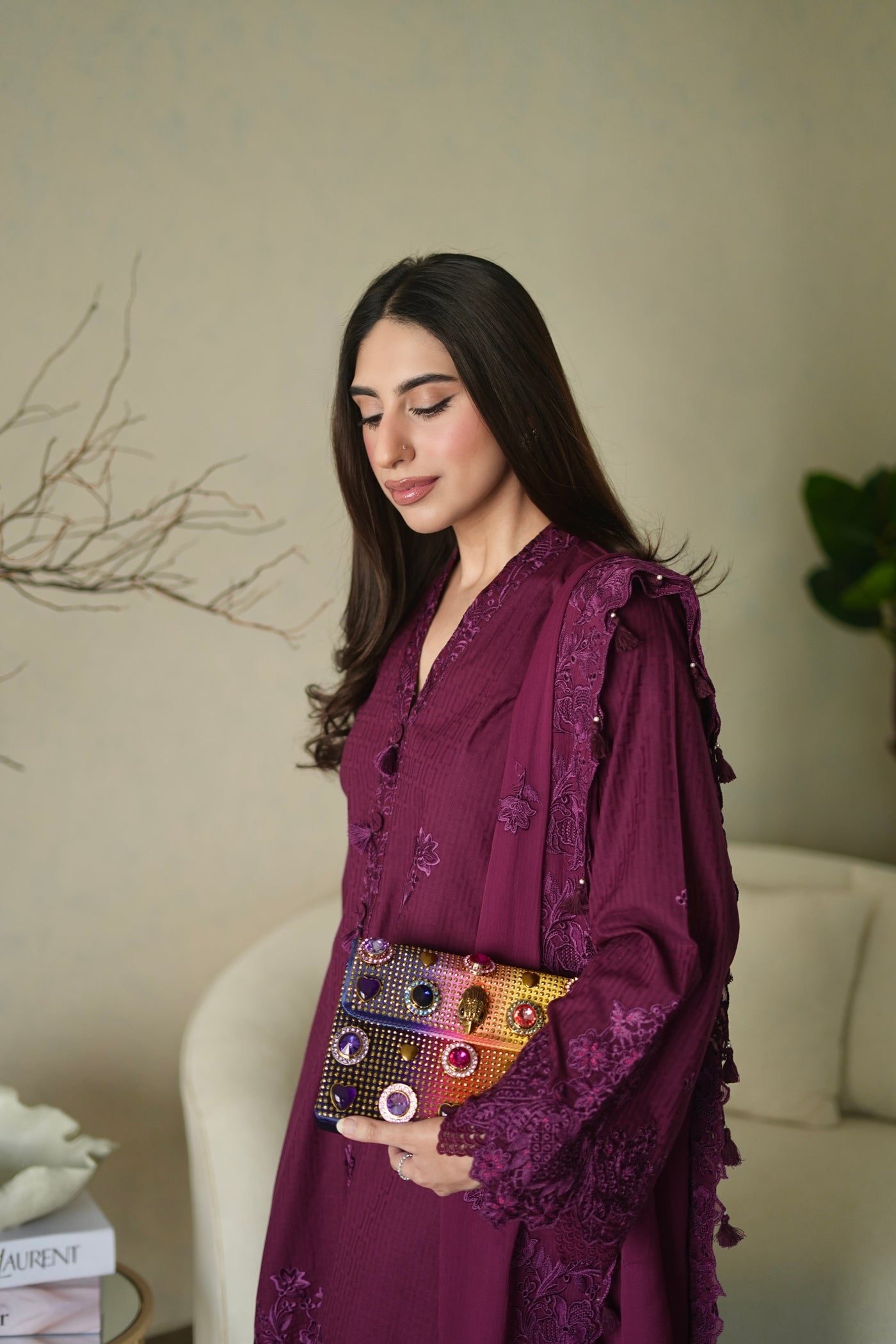 03 Piece Unstitched Embroidered Festive Eid Collection - Design 16