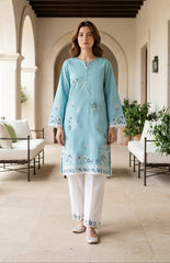 02 Piece Unstitched Embroidered Shirt with Trouser - View 2 - Lakhany