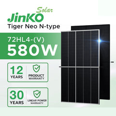 Jinko Tiger Neo N-type 72HL4-BDV 560-580 Watt BIFACIAL MODULE WITH DUAL GLASS  30 Year Linear Power Warranty