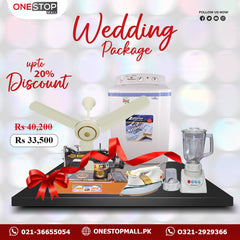 Wedding Package Washing Machine National N-555 Sewing Machine Kommex New Asia  Ceiling Fan Juice Machine  National N113 Grace Iron  1 Year Brand Warranty