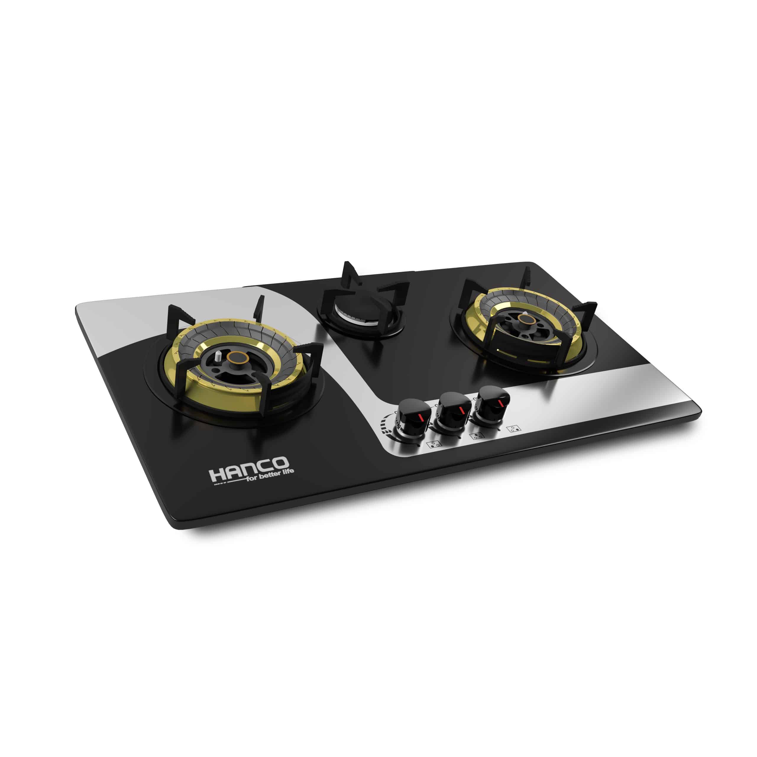 Hanco Built in Hob Stainless Steel Hob with Brass Burners (Model 213) - Auto Ignition Stove 1 Year Brand Warranty