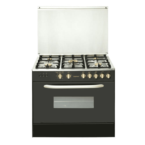 Crown Cooking Range 34inch HS1 (IMP)- Brass Burner SS Top Non – Magnetic Five Burner Steel Body 1 Year Brand Warranty
